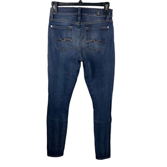 7 for all Mankind Mid/High Rise Skinny Gwenevere Slightly Distressed Jeans Sz 25 - Picture 2 of 12